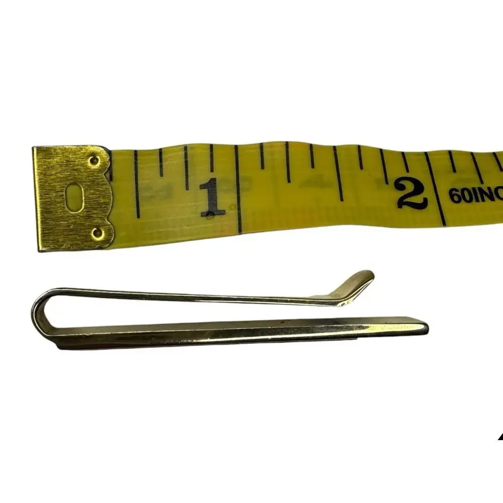 Christian Dior Vintage Gold Plated Red Enamel Slim Tie Bar Money Clip